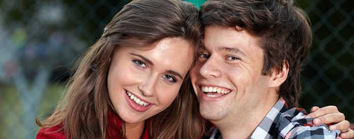 Young couple smiling